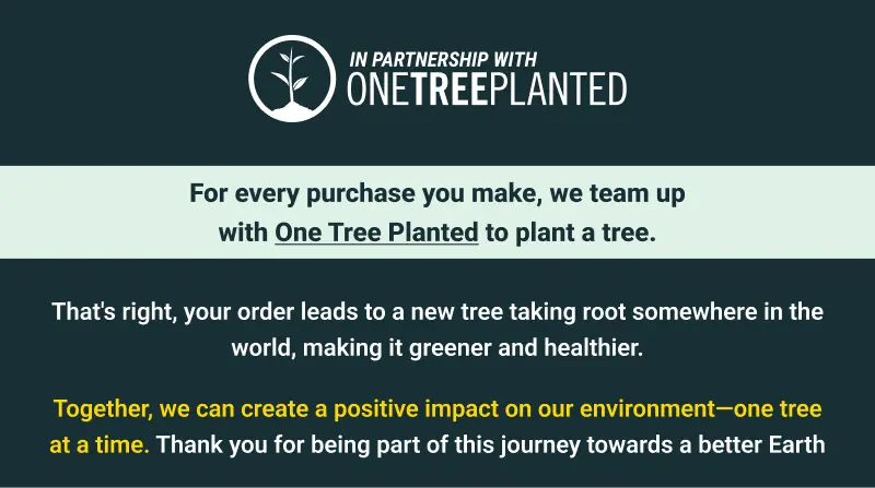 Total Control 24 One Tree Planted label